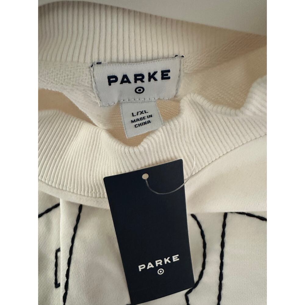 Parke x Target cream French terry cotton mockneck pullover sweatshirt NWT - Picture 6 of 6